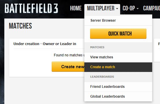battlelog matches