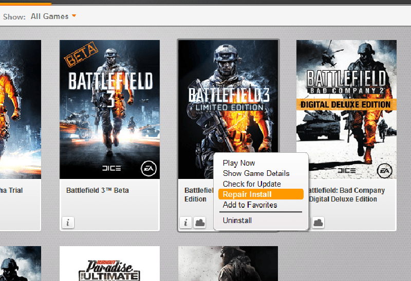 Problemlösung: BF3 nach dem Patch - Spieler können nicht mehr spielen 1 bf3repair