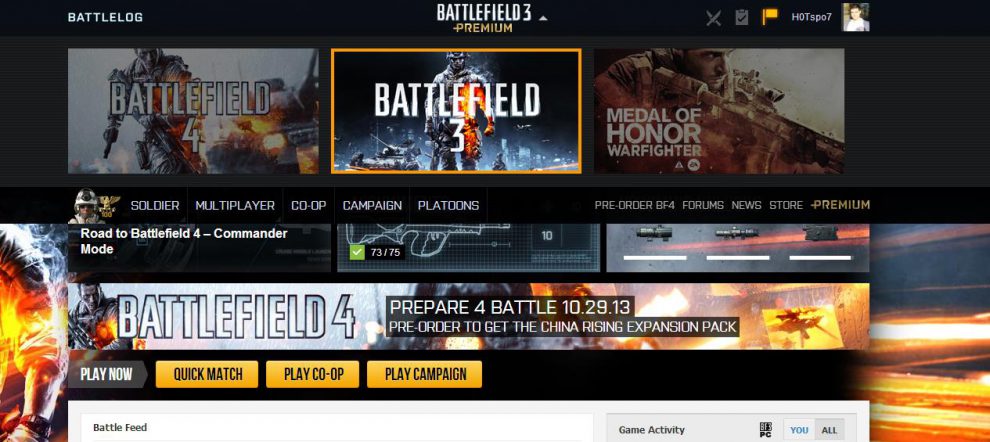new battlelog
