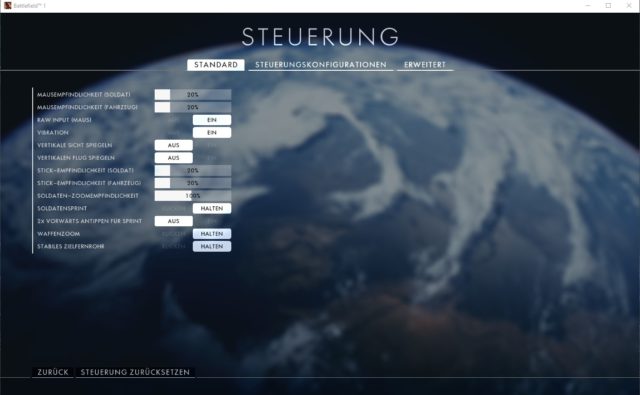 Battlefield 1 Steuerungs Einstellungen (Einfach)