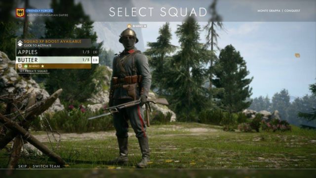Squad Booster können im Squadmenü aktiviert werden. 