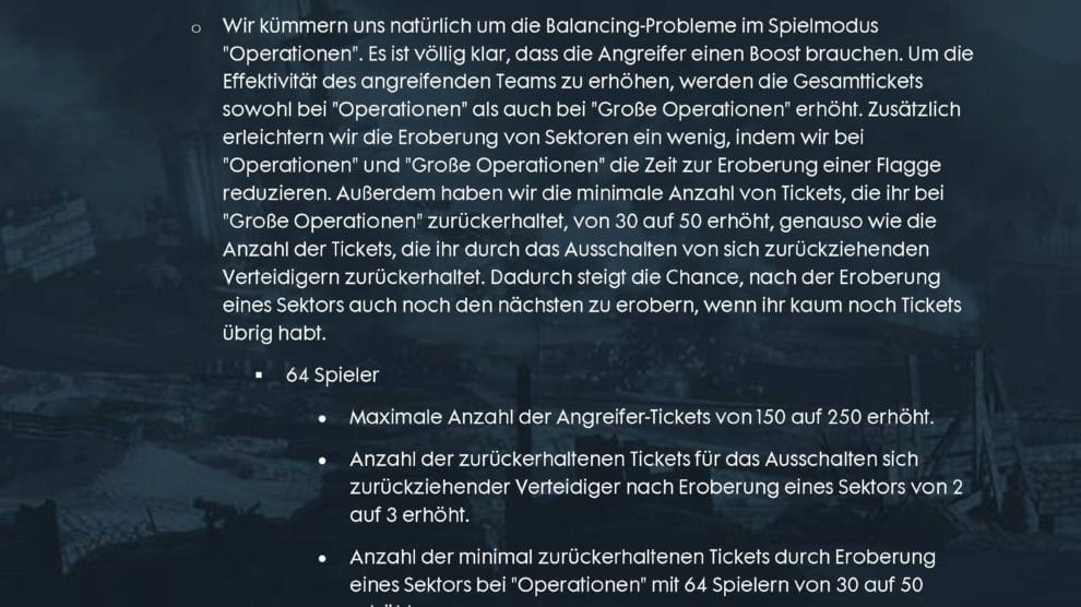 Battlefield 1 Patch hat ein 16 Seiten langes Changelog 2 file page1