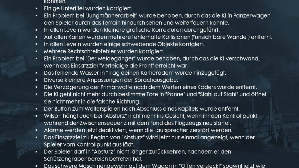 Battlefield 1 Patch hat ein 16 Seiten langes Changelog 16 file page15