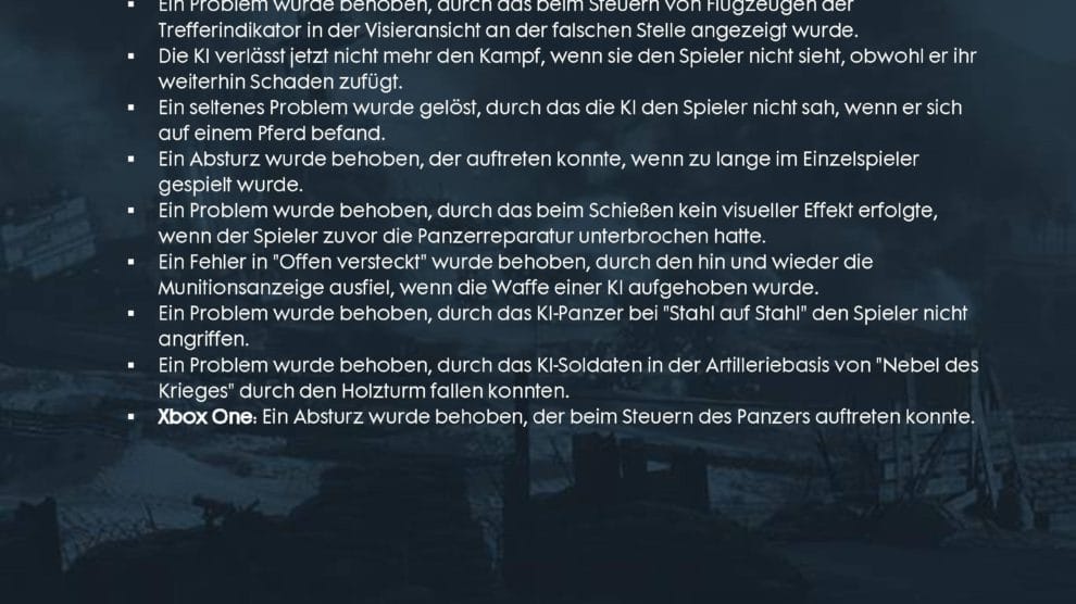 Battlefield 1 Patch hat ein 16 Seiten langes Changelog 17 file page16