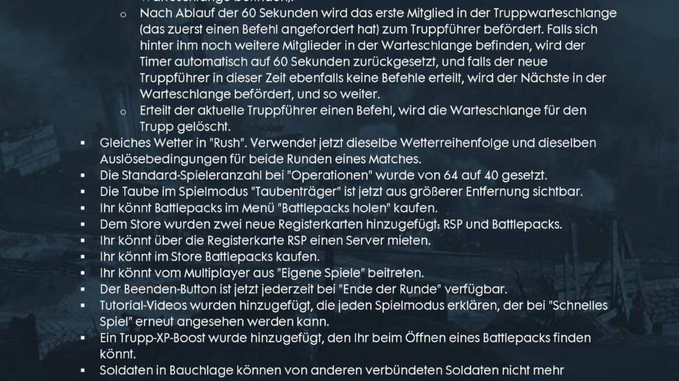 Battlefield 1 Patch hat ein 16 Seiten langes Changelog 4 file page3