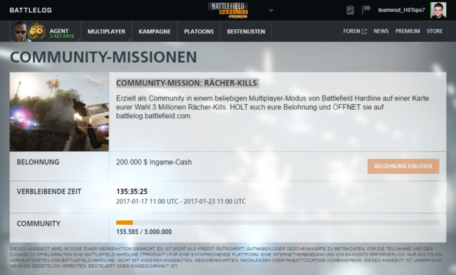 Battlefield Hardline Community Mission gestartet 2 COMMUNITY MISSION RÄCHER KILLS