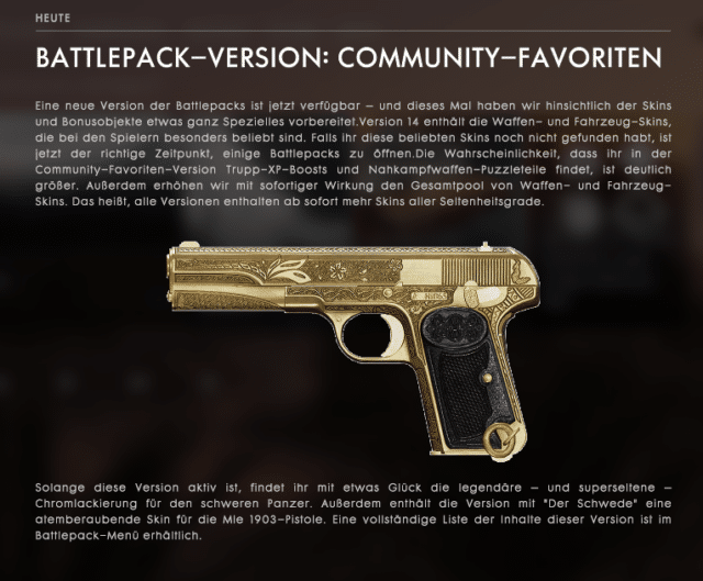 Battlefield 1 Battlepacks: Neue Revision "Community-Favoriten" veröffentlicht 9 Screenshot 1 2