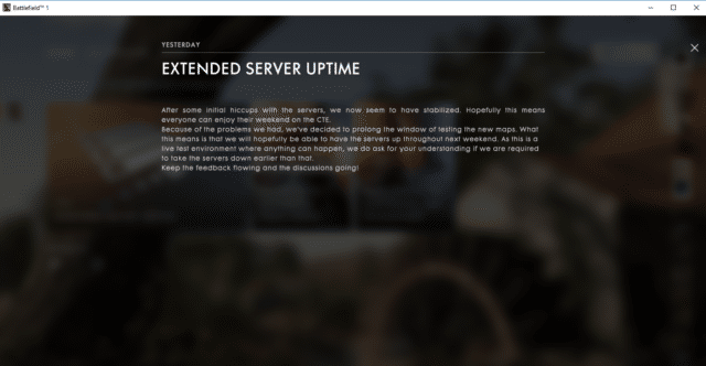 Battlefield 1 CTE: They Shall not Pass Testzeit verlängert