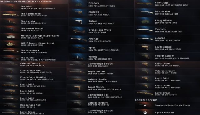 Battlefield 1 Battlepack Revision 16 "Valentines Day" ist verfügbar 2 Battlefield 1 Battlepack Revision 16 Valentines Day