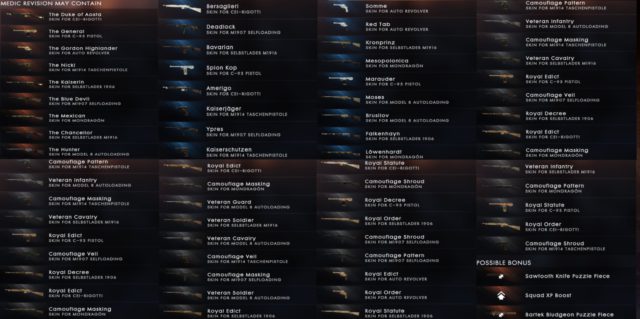 Battlefield 1: Spezielle "Medic" Battlepack Revision veröffentlicht 2 Battlefield 1 Battlepack Spezialedition "Medic" aka Revision 19