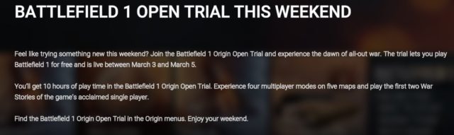 Battlefield 1: Open Trial für das Wochenende angekündigt 2 C5wlPqfWQAElCpF