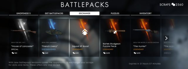Alle Änderungen des Battlefield 1 They Shall not Pass Updates 3 Skins aus der aktuellen Battlefield 1 Battlepack Revision können nun auch einzeln gekauft werden.
