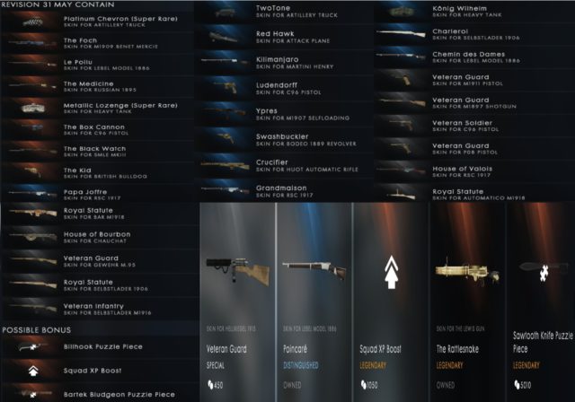 Battlefield 1: Battlepack Revision 31 veröffentlicht 2 Battlefield 1 Battlepacks - Revision 31