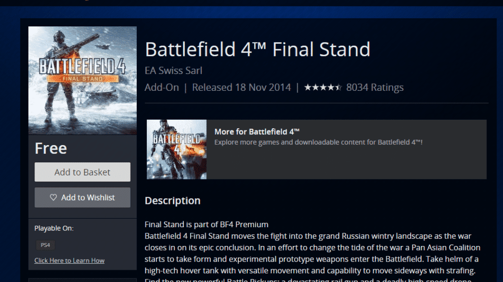 Battlefield 4 Erweiterung "Final Stand" erneut gratis auf allen Plattformen verfügbar 4 bf4 final stand gratis playstation 1