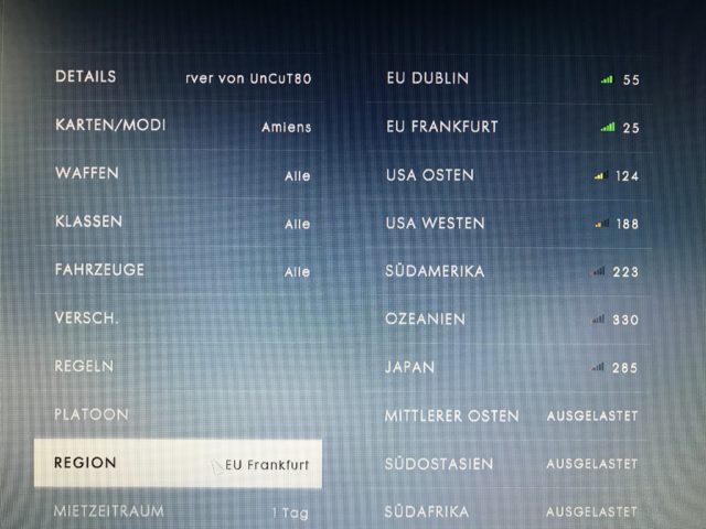 Battlefield 1: DICE schaltet Server für die Region "Deutschland" frei 2 bf1 gameserver deutschland