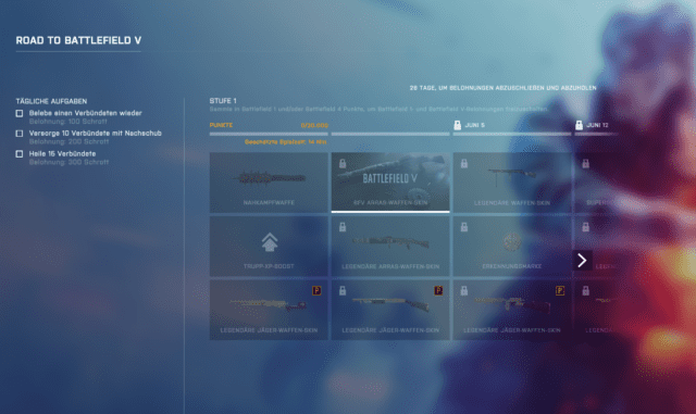 Road to Battlefield V wird viele Ingame Items für Battlefield V freischalten 2 Road to Battlefield V
