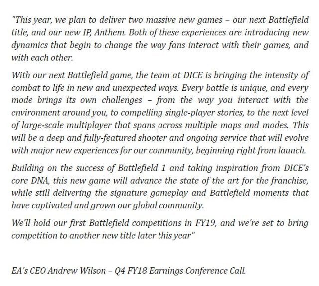 ea earnings coference bf2018