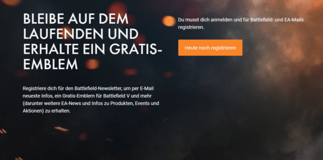Für Newsletter anmelden und Gratis-Emblem für Battlefield V sichern 2 battlefield v emblem