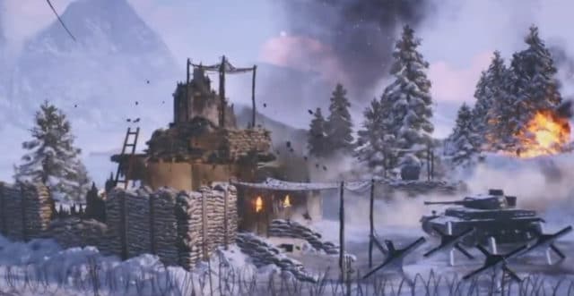 Battlefield V: Das Bild zeigt ein früher Version mit einer Sandsackbefestigung. 