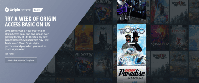 Battlefield V durch kostenlose Origin Access Probe Mitgliedschaft günstiger kaufen 2 origin access free trial