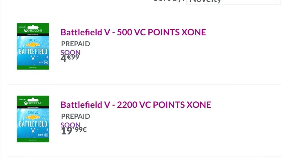 Battlefield V: Preise für Echtgeld-Währung "VC" erstmals gesichtet 3 Battlefield V VC premium währung gesichtet 1
