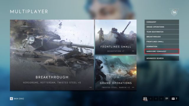 battlefield v hardcore conquest