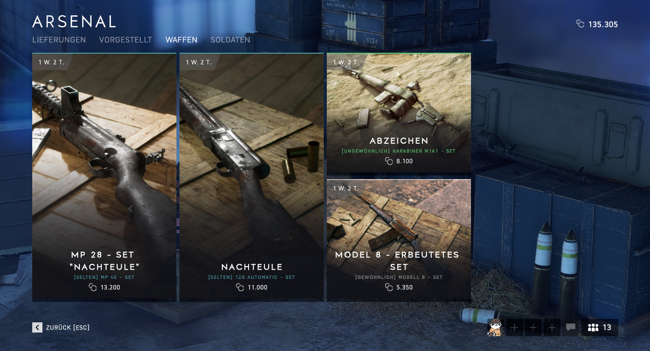 Battlefield V: Neue Items im Arsenal, Waffen aus vorherigen Tides of War Missionen ab Morgen zum Kauf verfügbar 4 Screenshot 5