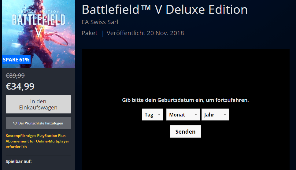 Battlefield V: Aktuell bis zu 62% Rabatt für kurze Zeit für PC-, Xbox- und Playstation 4-Spieler 3 battlefield v aktion playstation store