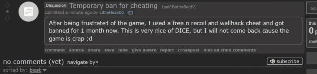 Battlefield V: Cheater können offenbar nach kurzer Sperre wieder weiterspielen 2 Screenshot 1