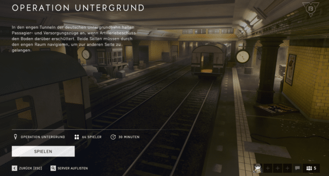 Battlefield V: Operation Underground Only Playlist wieder verfügbar, neue Battlefest Mission & Origin Free Weekend 2 Operation Underground Playlist