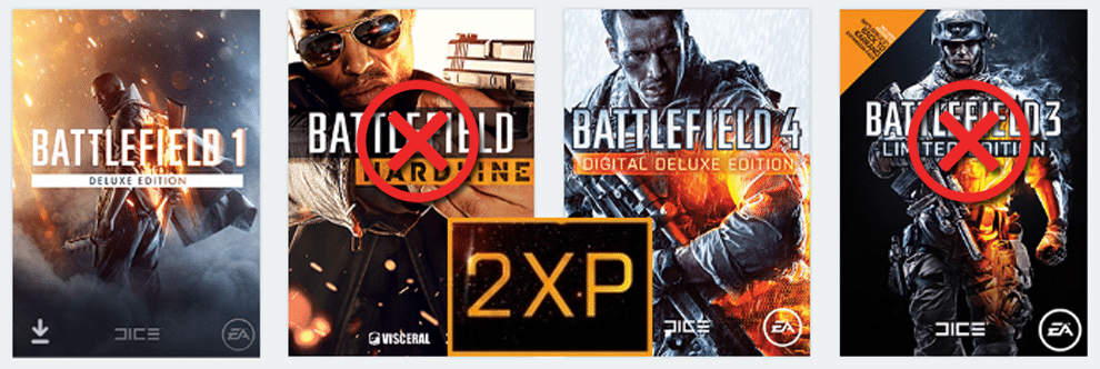 Double XP für Battlefield 3 und Battlefield Hardline abgeschaltet, für Battlefield 4 und Battlefield 1 aber weiterhin aktiv 1