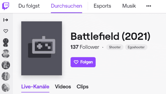 Twitch erstellt sichtbare Kategorie für neues Battlefield (2021) 2 Twitch richtet Battlefield (2021) Kategorie ein