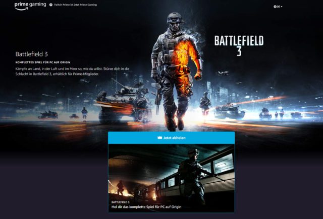 Battlefield 3 ist aktuell gratis für Abonnenten von Amazon Prime / Prime Gaming 2 bf3 prime gaming