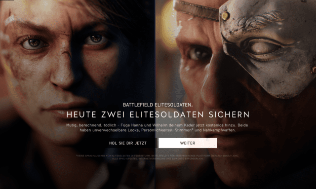 Battlefield V: DICE verschenkt Elitesoldaten im Wert von etwa 20 Euro 2 Battlefield V DICE verschenkt kostenlose Elite Soldaten im Wert von etwa 20 Euro