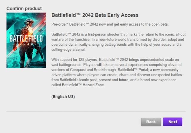 Battlefield 2042 Beta Redeem