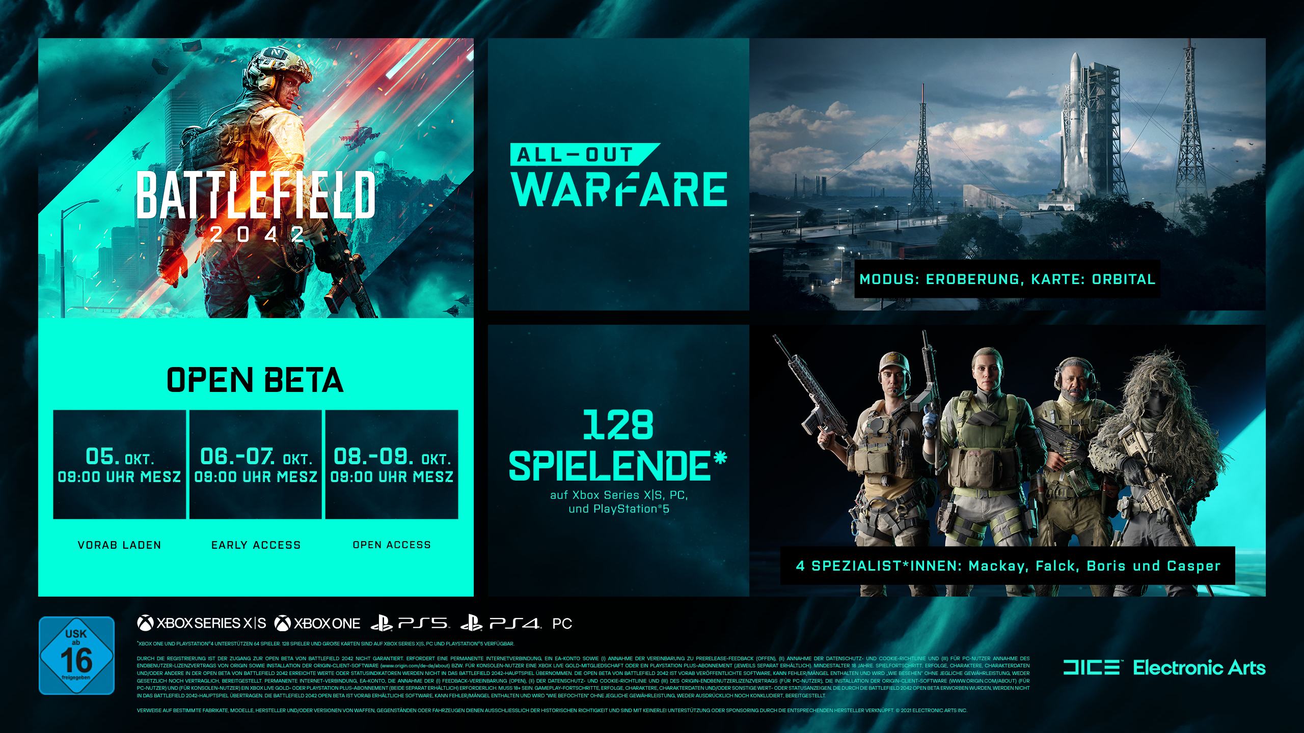 Battlefield 2042: EA kündigt offizielle Beta Termine an, Systemanforderungen & Beta Trailer 2 battlefield2042 beta infografik