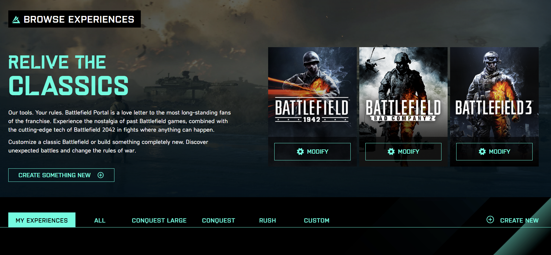 Battlefield Portal: Vorab Version des Battlefield-Builders ist bereits online 2 Battlefield Portal Startseite