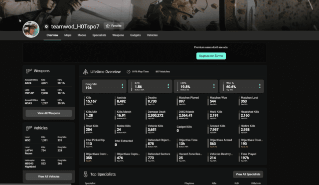 Tracker Network unterstützt nun auch Battlefield 2042 9 Battlefield 2042 Stats Tracker Screenshot 2
