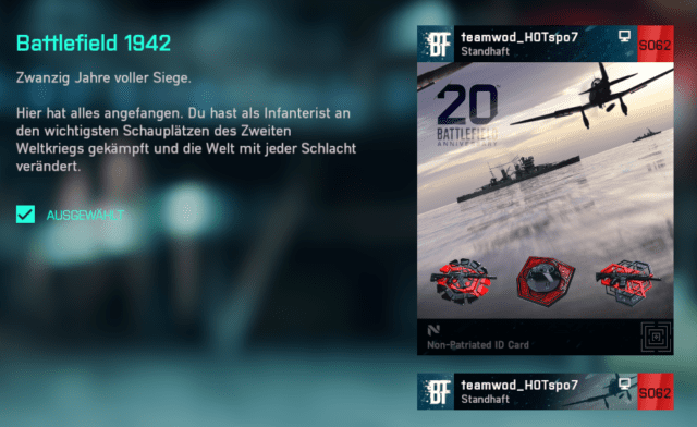 Battlefield 2042: "20th Anniversary of Battlefield" Playcards jetzt verfügbar 3 2022 09 06 16 29 24 Battlefield™ 2042