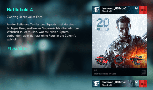 Battlefield 2042: "20th Anniversary of Battlefield" Playcards jetzt verfügbar 5 2022 09 06 16 29 36 Battlefield™ 2042