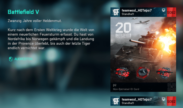 Battlefield 2042: "20th Anniversary of Battlefield" Playcards jetzt verfügbar 6 2022 09 06 16 29 42 Battlefield™ 2042