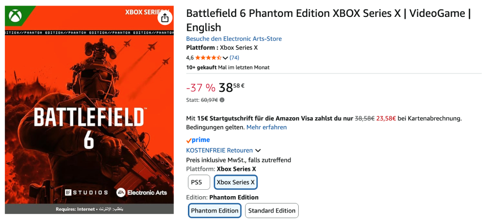 Deal-Alarm: Battlefield 6 Phantom Edition für unter 39€ – Lohnt sich der Einstieg in Season 2? 1 battlefield6 amazon unter40 euro teaser